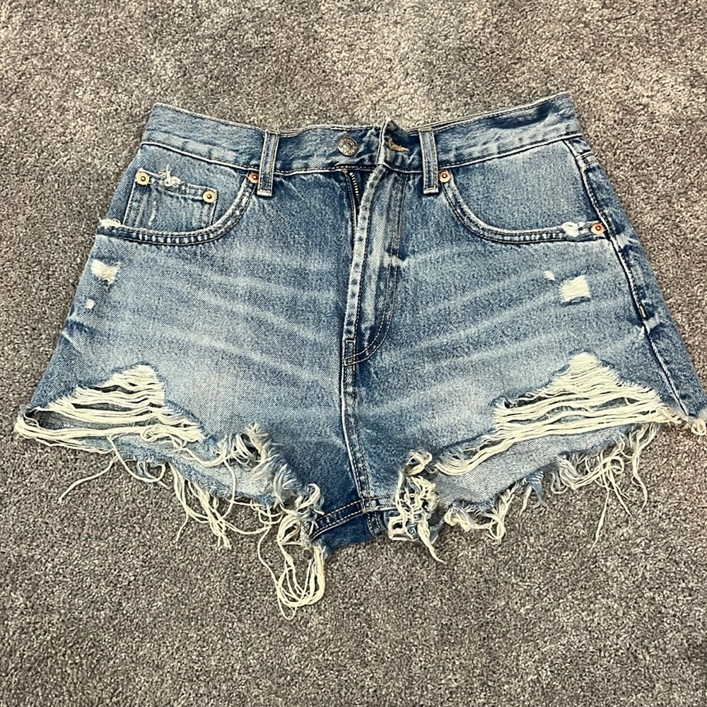 Distressed Zara blue Jean shorts size 4 US